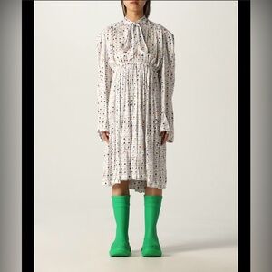 Balenciaga Print Dress w/ Pussybow